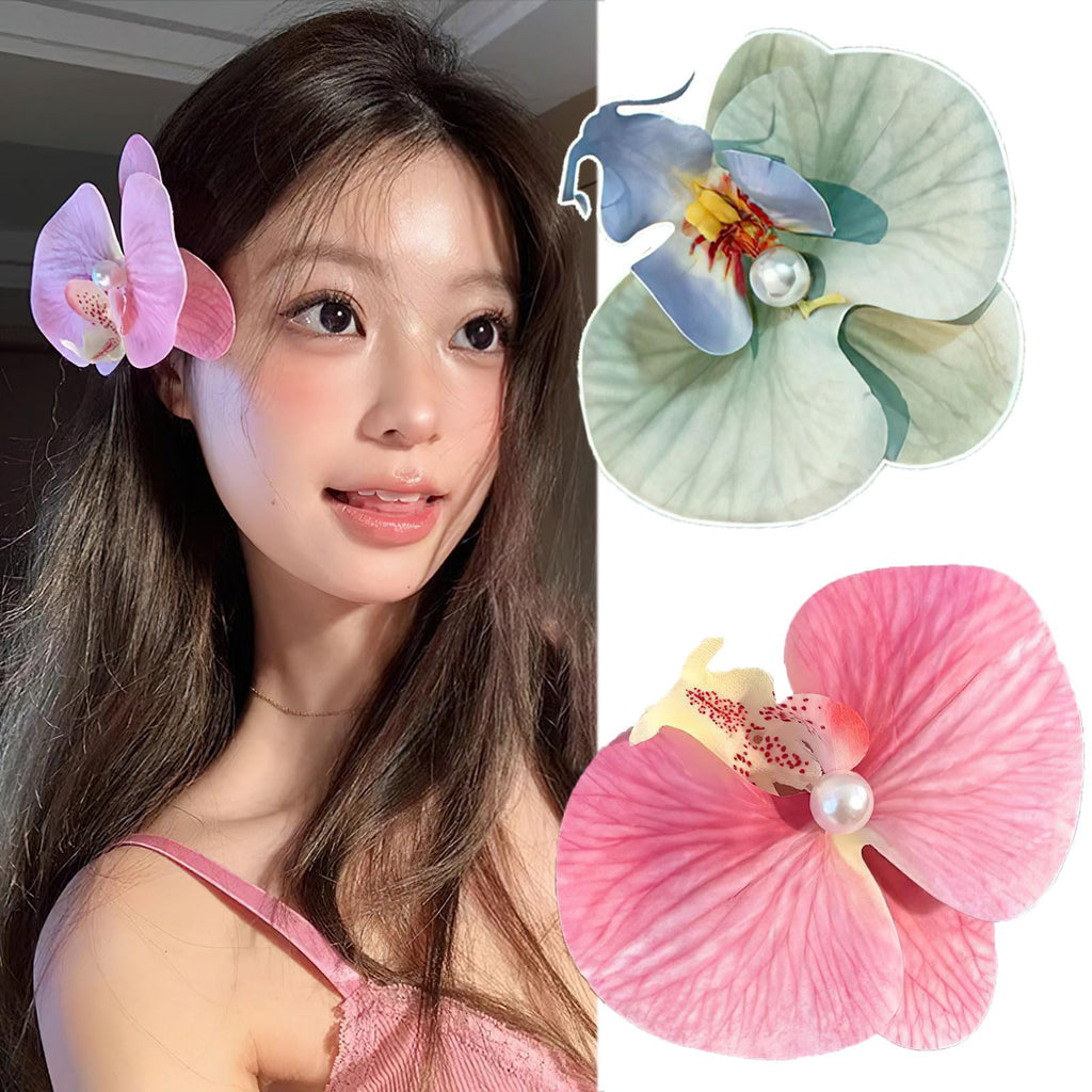 Orchid Flower Hair Clips – Set of 2