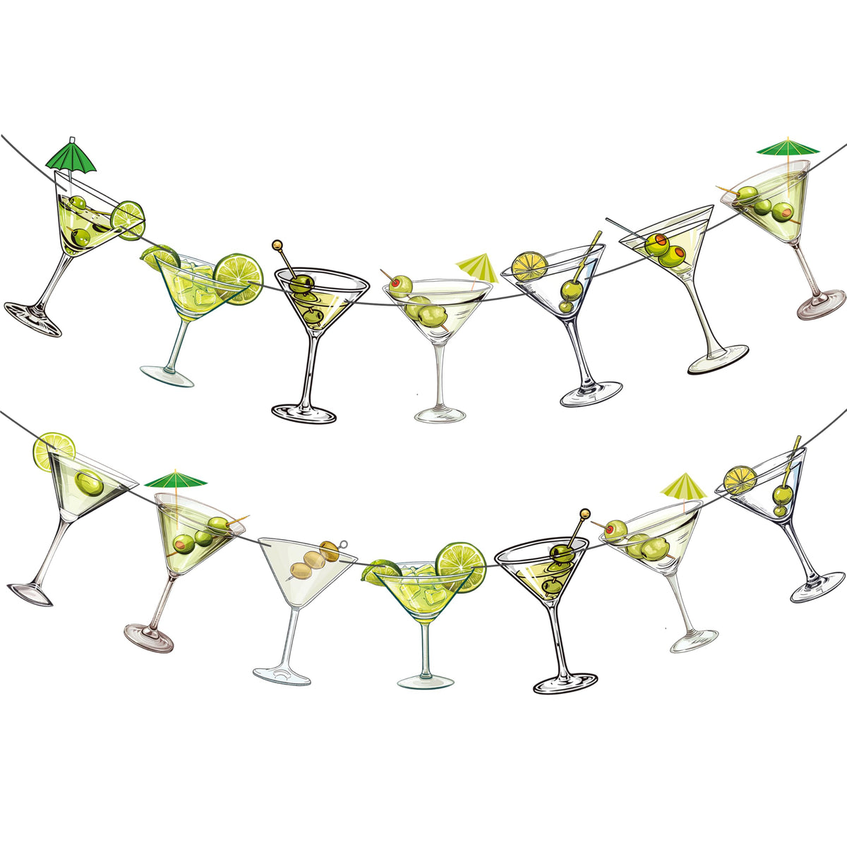 Martini Party Banner – Set of 2