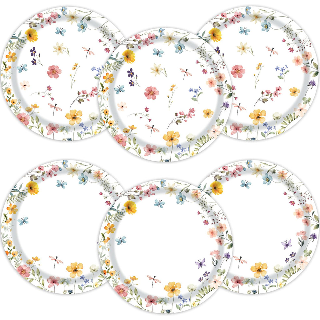Wildflower Paper Plates – 48 Pack, 9 in