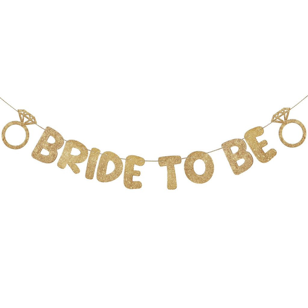 Bride to Be Glitter Banner – Champagne Gold