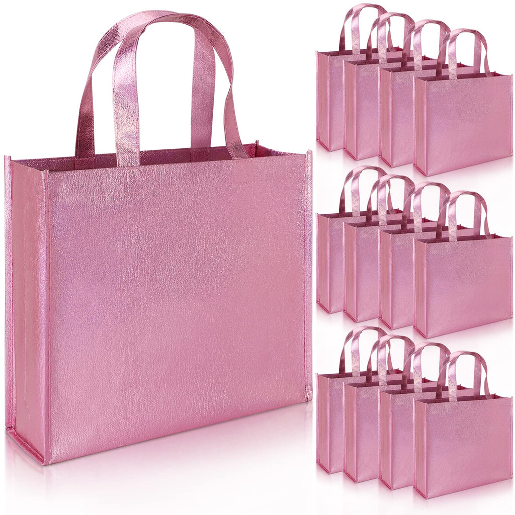 Pink Metallic Gift Bags – 12 Pack