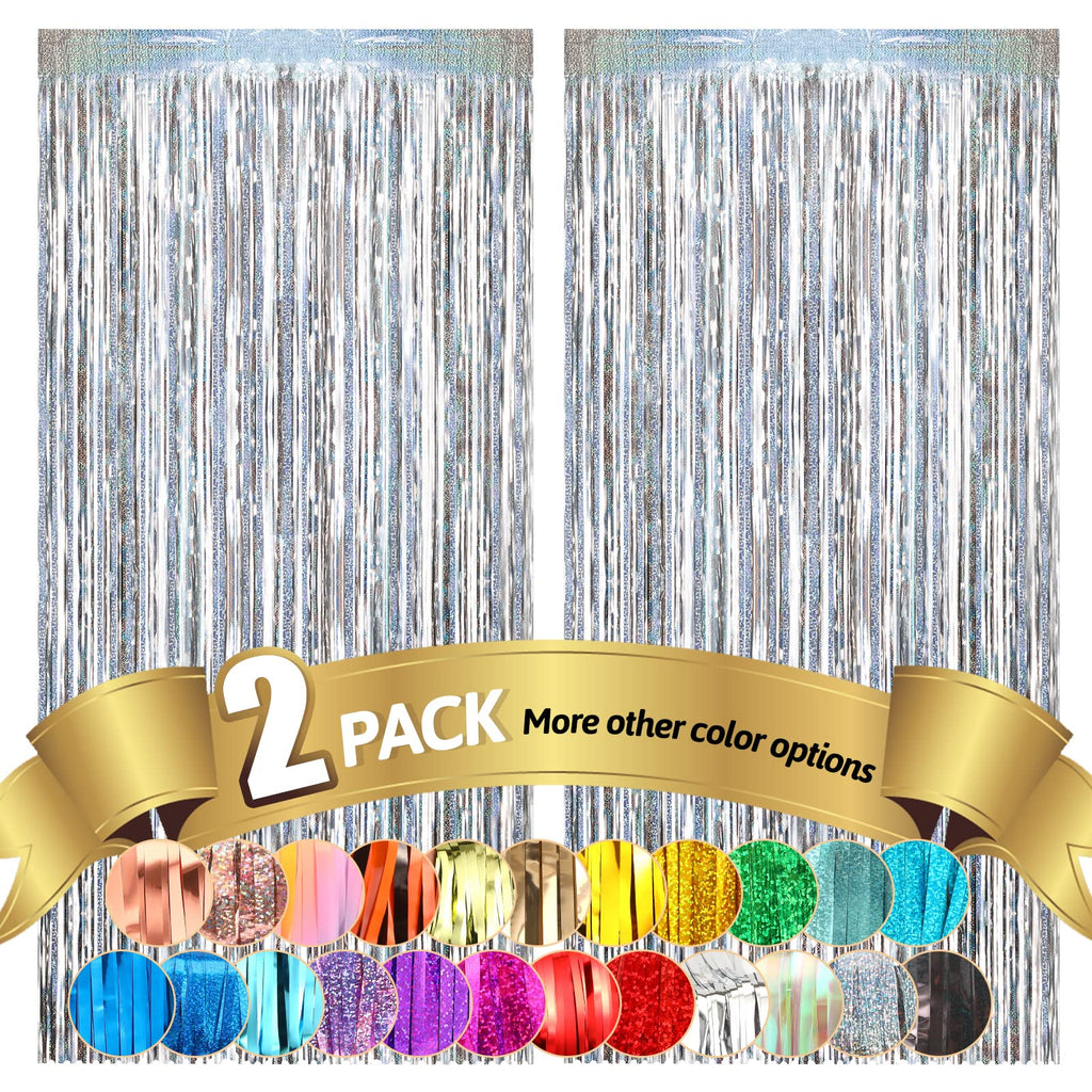 Silver Tinsel Curtains – 2 Pack