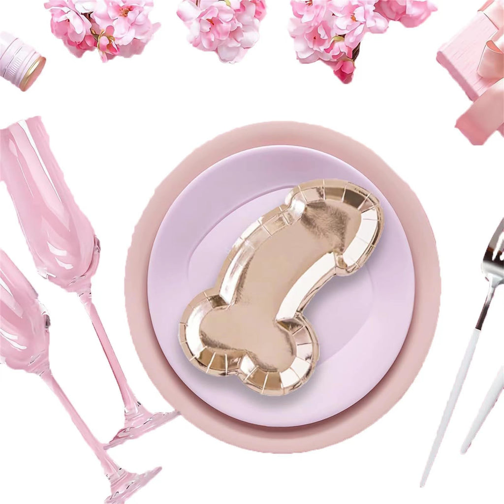 Rose Gold Bachelorette Party Plates – 10 Pack