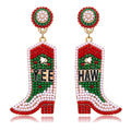 Beaded Cowboy Boot Earrings