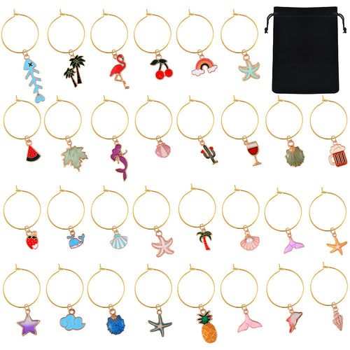 Beach Wine Glass Charms – 30 Charms