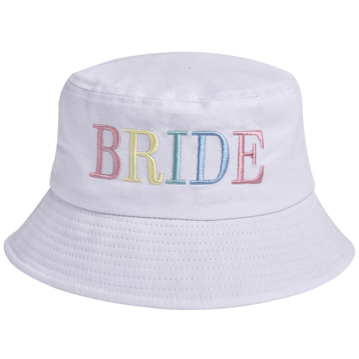 Embroidered "Bride" Bucket Hat – White