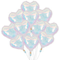 Iridescent Heart Balloons – 12 Pack, 18 in