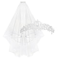 Bride Crown & Veil Set – Silver