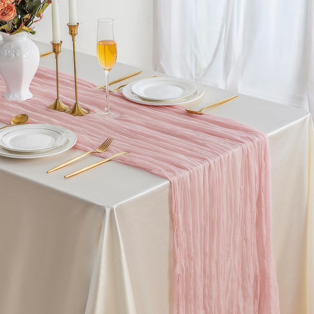 Dusty Pink Cheesecloth Table Runner – 10 ft
