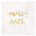 Miss to Mrs Gold Foil Cocktail Napkins – 50 Pack