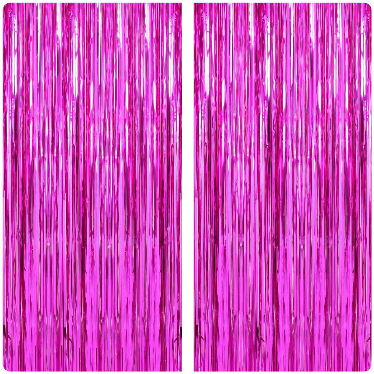 Rose Red Tinsel Curtains – 2 Pack