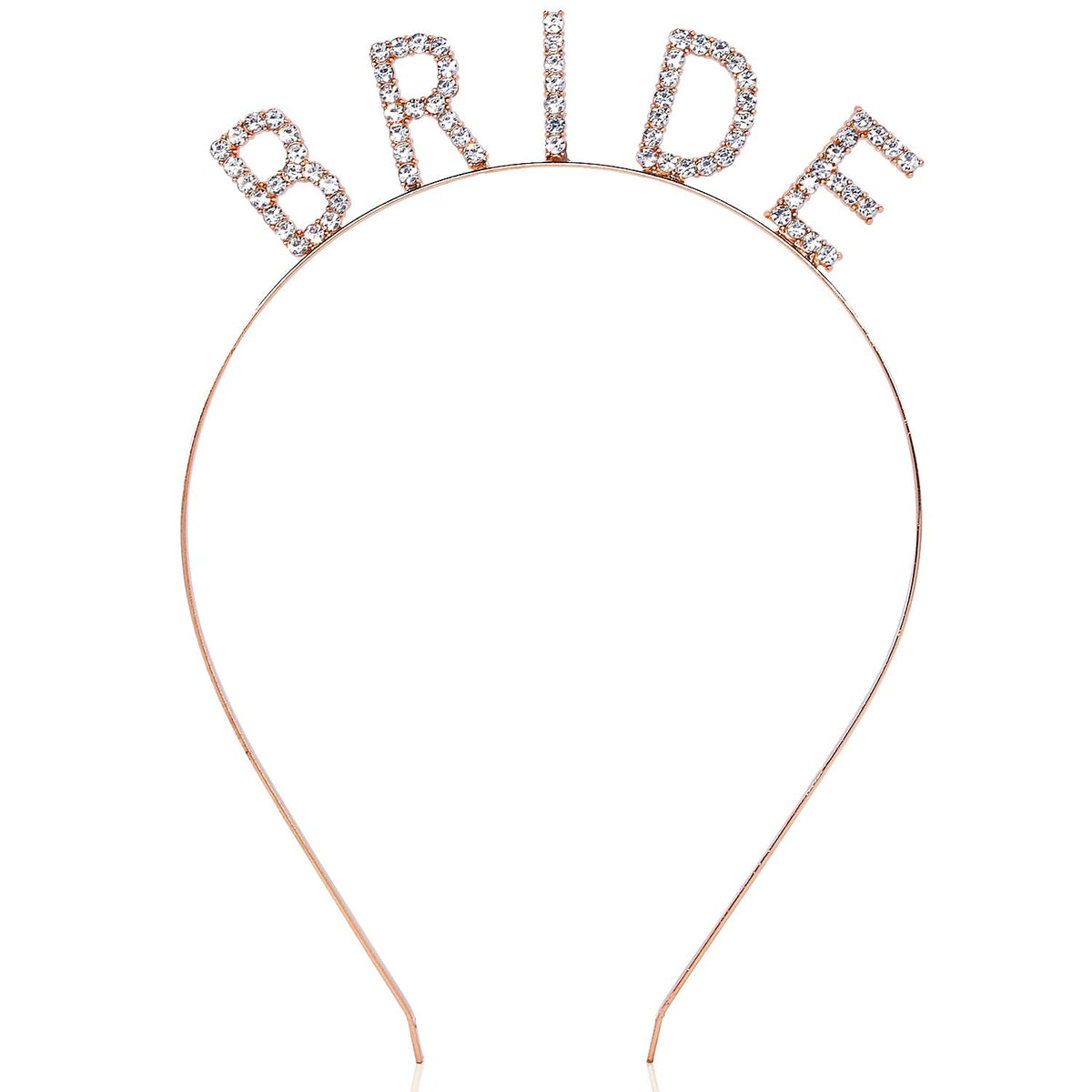 Rose gold BRIDE rhinestone headband for bachelorette party