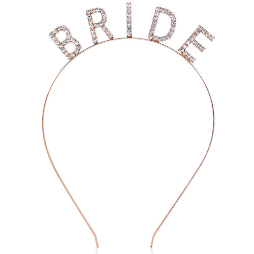 Rose gold BRIDE rhinestone headband for bachelorette party