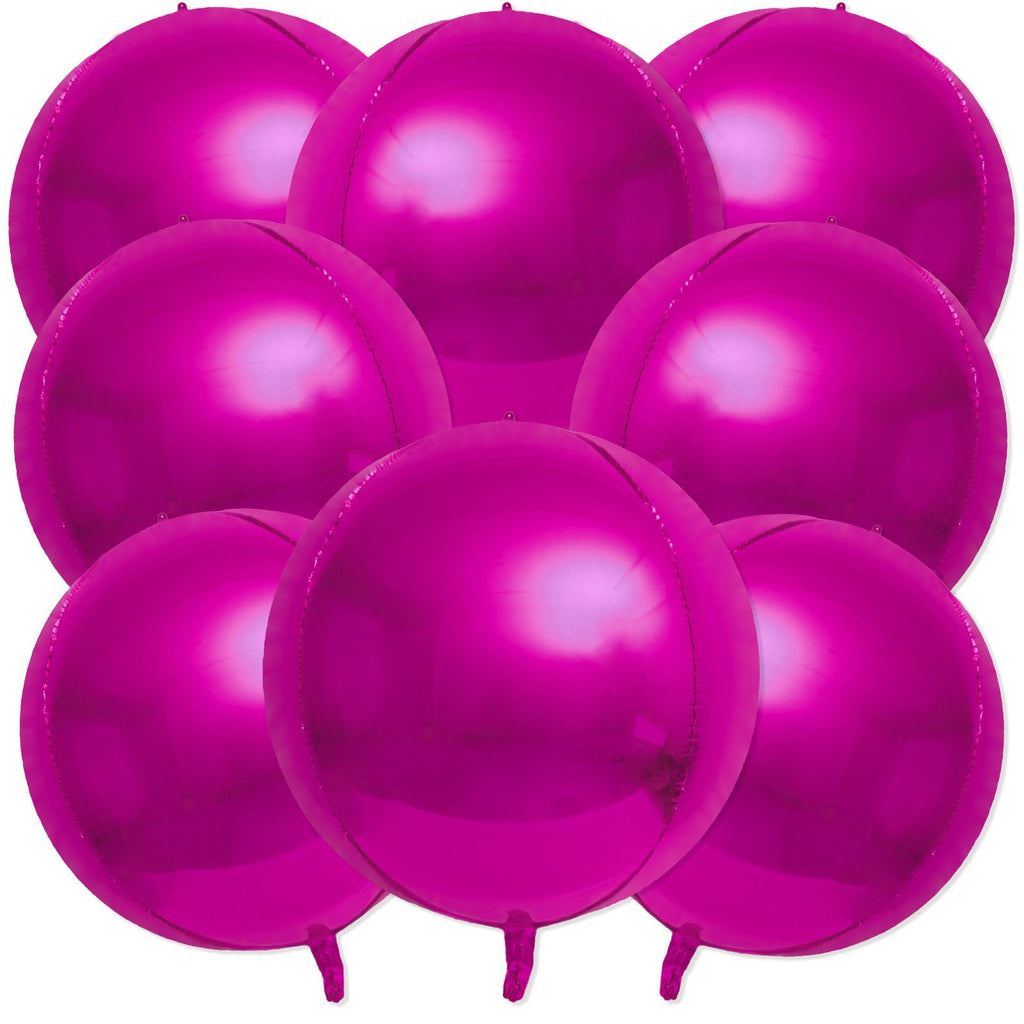 Hot Pink 4D Sphere Balloons – 8 Pack, 22 in
