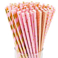 Pink & Gold Paper Straws – 100 Pack