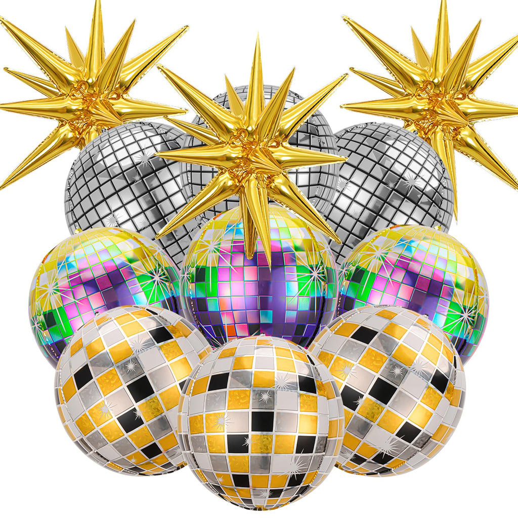 Disco Ball Balloons – 12 Pack, 22 in
