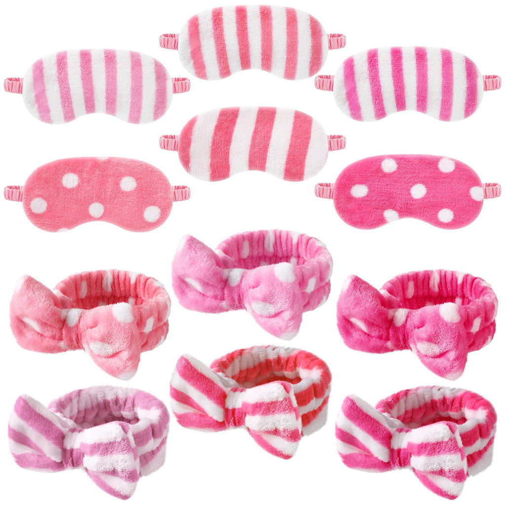 Plush Eye Mask & Spa Headband Set – 6 Sets