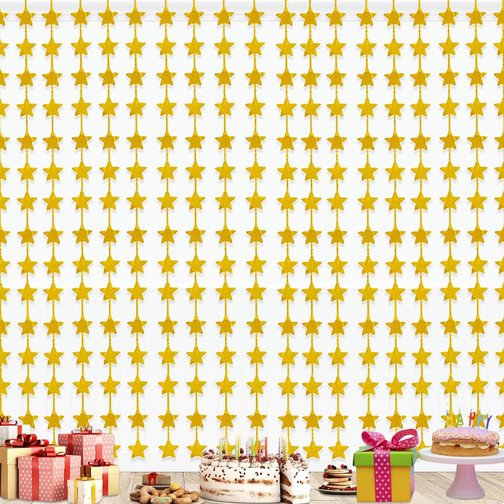 Gold Star Foil Fringe Curtains – 2 Pack