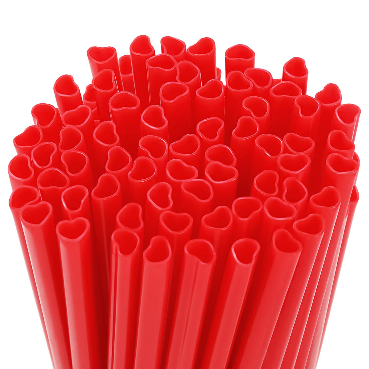 Red Heart Straws – 100 Pack